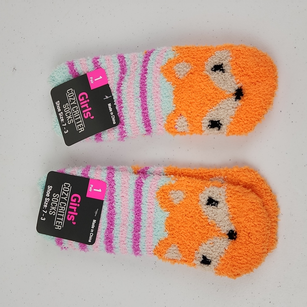 Girls Cozy Critter Socks 2 Pairs
